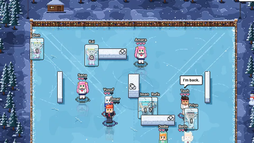 The Cryo projector: an ice rink seen from above, with frozen players.